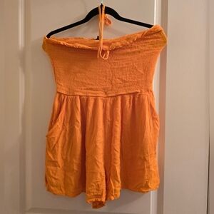 Wild Fable Vibrant Orange Romper Size L